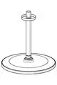 Klares, skizzenhaftes Modell eines Duschkopfs mit Halterung zum Montieren, dargestellt in einfacher Linie, Markenlogo HANSAVIVA sichtbar.